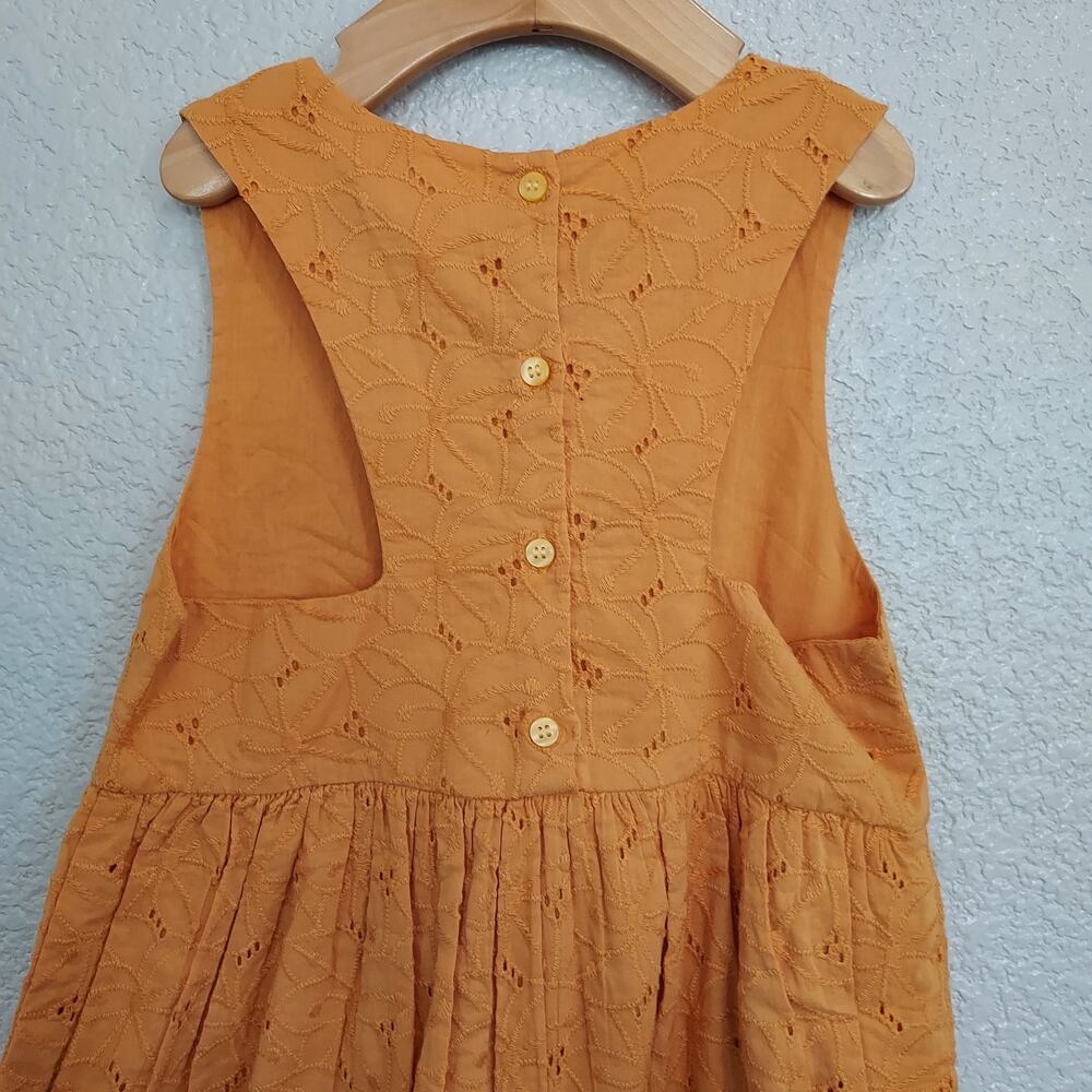 BeeBay Mustard Yellow Eyelet Dress Size 7 - Picture 5 of 8